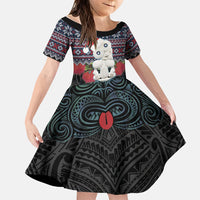 New Zealand Hei Tiki Christmas In July Family Matching Summer Maxi Dress and Hawaiian Shirt Pohutukawa Santa Xmas Polynesian Pattern
