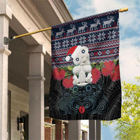 New Zealand Hei Tiki Christmas In July Garden Flag Pohutukawa Santa Xmas Polynesian Pattern