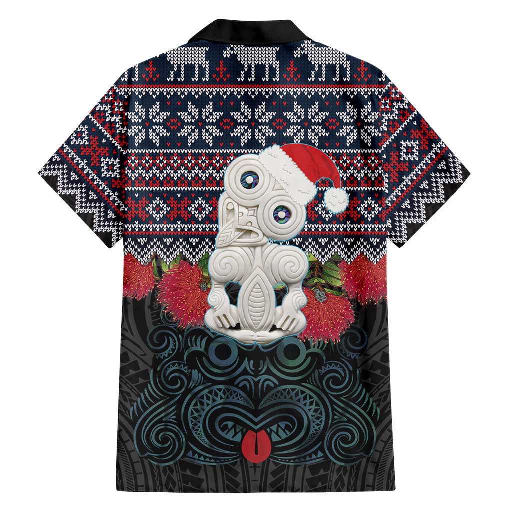 New Zealand Hei Tiki Christmas In July Hawaiian Shirt Pohutukawa Santa Xmas Polynesian Pattern
