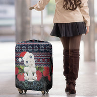 New Zealand Hei Tiki Christmas In July Luggage Cover Pohutukawa Santa Xmas Polynesian Pattern