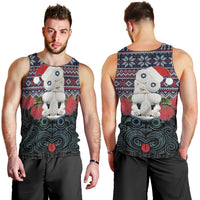 New Zealand Hei Tiki Christmas In July Men Tank Top Pohutukawa Santa Xmas Polynesian Pattern