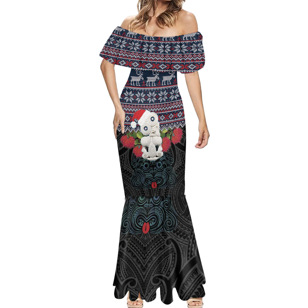 New Zealand Hei Tiki Christmas In July Mermaid Dress Pohutukawa Santa Xmas Polynesian Pattern