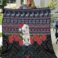 New Zealand Hei Tiki Christmas In July Quilt Pohutukawa Santa Xmas Polynesian Pattern