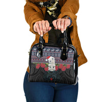 New Zealand Hei Tiki Christmas In July Shoulder Handbag Pohutukawa Santa Xmas Polynesian Pattern