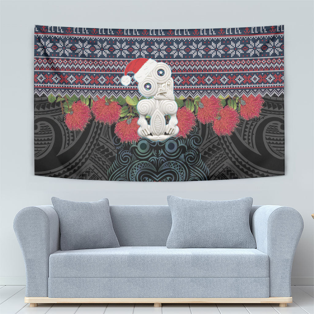 New Zealand Hei Tiki Christmas In July Tapestry Pohutukawa Santa Xmas Polynesian Pattern