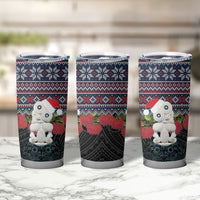 New Zealand Hei Tiki Christmas In July Tumbler Cup Pohutukawa Santa Xmas Polynesian Pattern