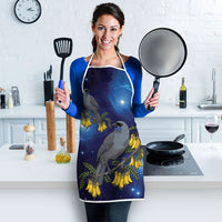 New Zealand Kokako Bird Apron Kowhai Galaxy Style Polynesian Pattern