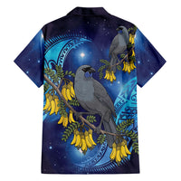 New Zealand Kokako Bird Hawaiian Shirt Kowhai Galaxy Style Polynesian Pattern