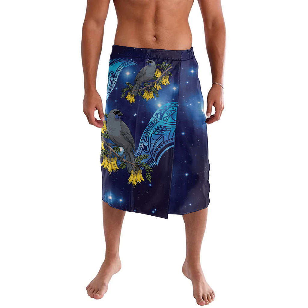 New Zealand Kokako Bird Lavalava Kowhai Galaxy Style Polynesian Pattern LT22 Blue - Polynesian Pride
