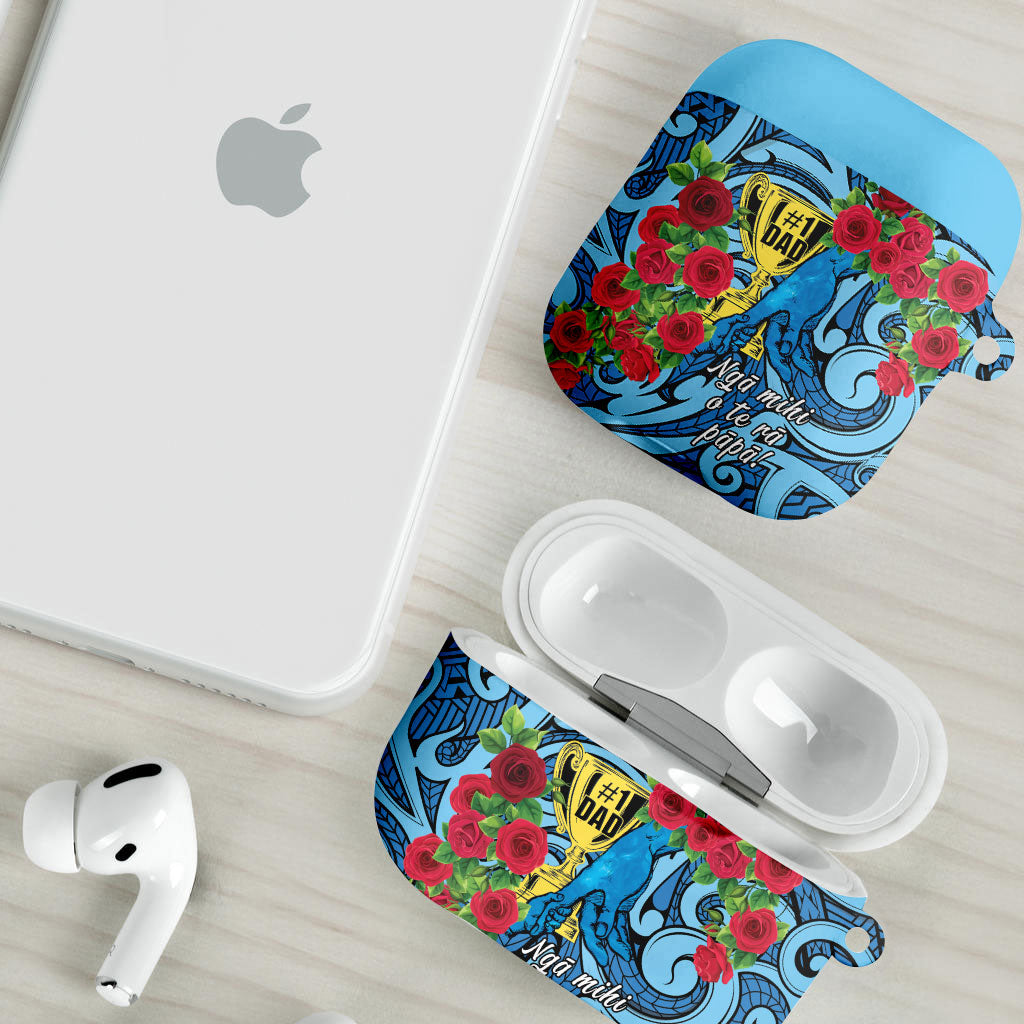 New Zealand Father's Day AirPods Case Best Dad Trophy Red Rose Maori Pattern LT22 - Polynesian Pride