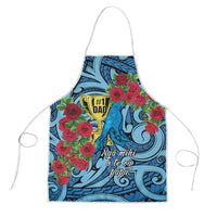 New Zealand Father's Day Apron Best Dad Trophy Red Rose Maori Pattern LT22 Blue - Polynesian Pride