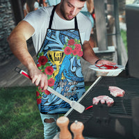 New Zealand Father's Day Apron Best Dad Trophy Red Rose Maori Pattern LT22 - Polynesian Pride