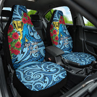 New Zealand Father's Day Car Seat Cover Best Dad Trophy Red Rose Maori Pattern LT22 One Size Blue - Polynesian Pride
