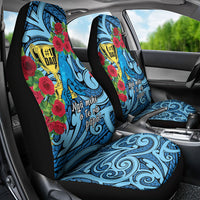 New Zealand Father's Day Car Seat Cover Best Dad Trophy Red Rose Maori Pattern LT22 - Polynesian Pride