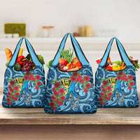 New Zealand Father's Day Grocery Bag Best Dad Trophy Red Rose Maori Pattern LT22 3-pack One Size Blue - Polynesian Pride