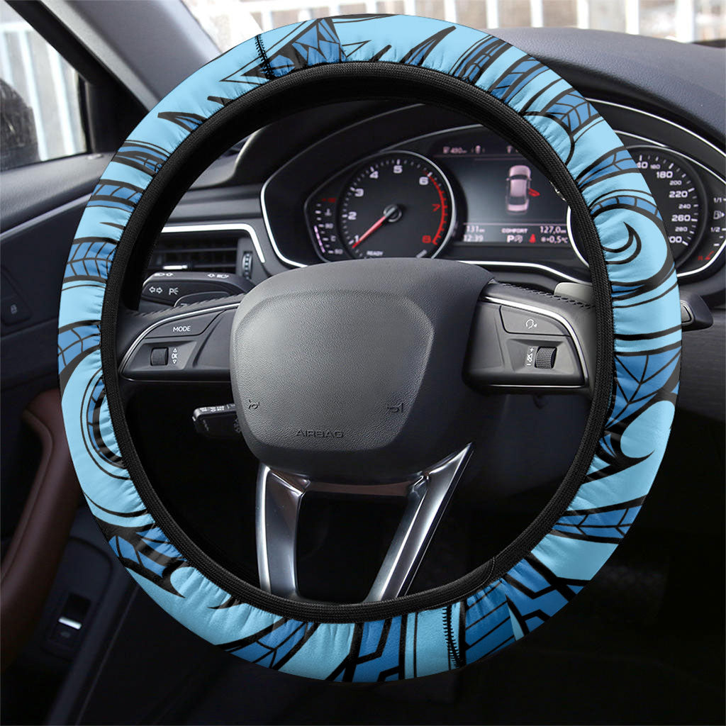 New Zealand Father's Day Steering Wheel Cover Best Dad Trophy Red Rose Maori Pattern LT22 - Polynesian Pride