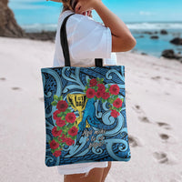New Zealand Father's Day Tote Bag Best Dad Trophy Red Rose Maori Pattern LT22 - Polynesian Pride