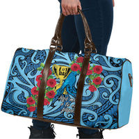 New Zealand Father's Day Travel Bag Best Dad Trophy Red Rose Maori Pattern LT22 - Polynesian Pride