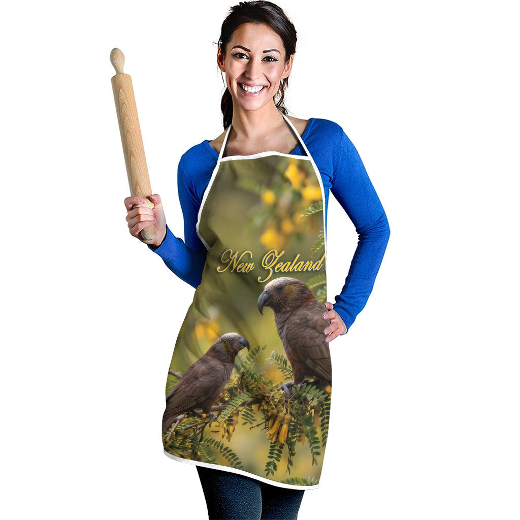 New Zealand Kaka Bird Apron Kowhai Flower Landscape Style LT22 - Polynesian Pride