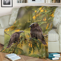 New Zealand Kaka Bird Blanket Kowhai Flower Landscape Style LT22 - Polynesian Pride