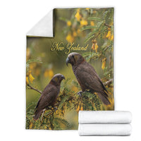 New Zealand Kaka Bird Blanket Kowhai Flower Landscape Style LT22 - Polynesian Pride