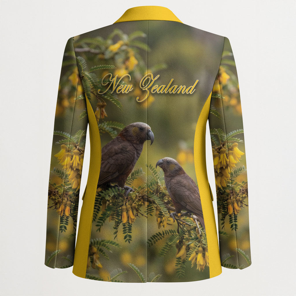 New Zealand Kaka Bird Blazer Kowhai Flower Landscape Style LT22 - Polynesian Pride