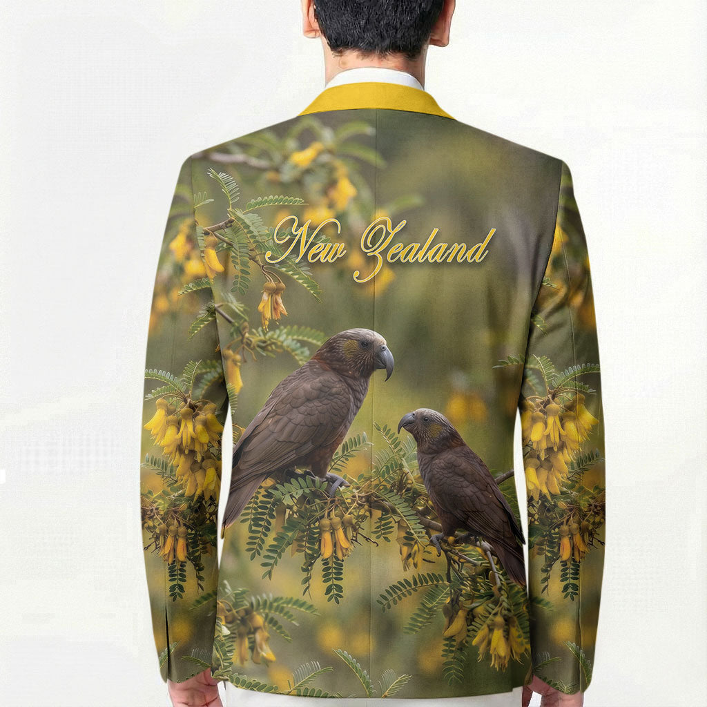 New Zealand Kaka Bird Blazer Kowhai Flower Landscape Style LT22 - Polynesian Pride