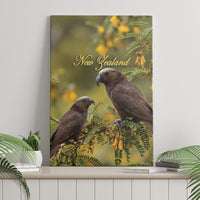 New Zealand Kaka Bird Canvas Wall Art Kowhai Flower Landscape Style