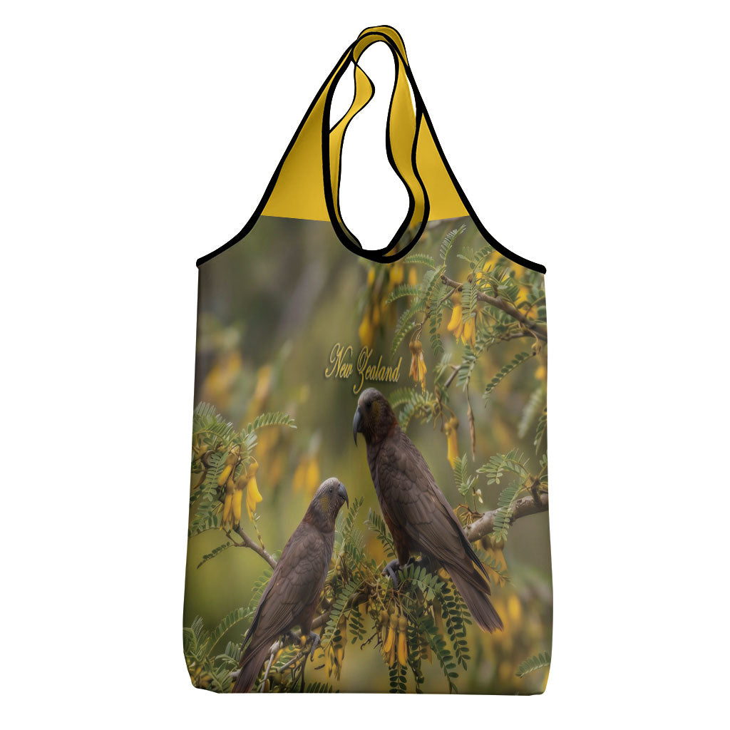 New Zealand Kaka Bird Grocery Bag Kowhai Flower Landscape Style LT22 - Polynesian Pride