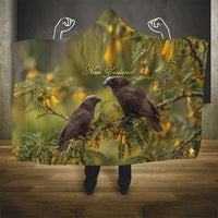 New Zealand Kaka Bird Hooded Blanket Kowhai Flower Landscape Style LT22 - Polynesian Pride