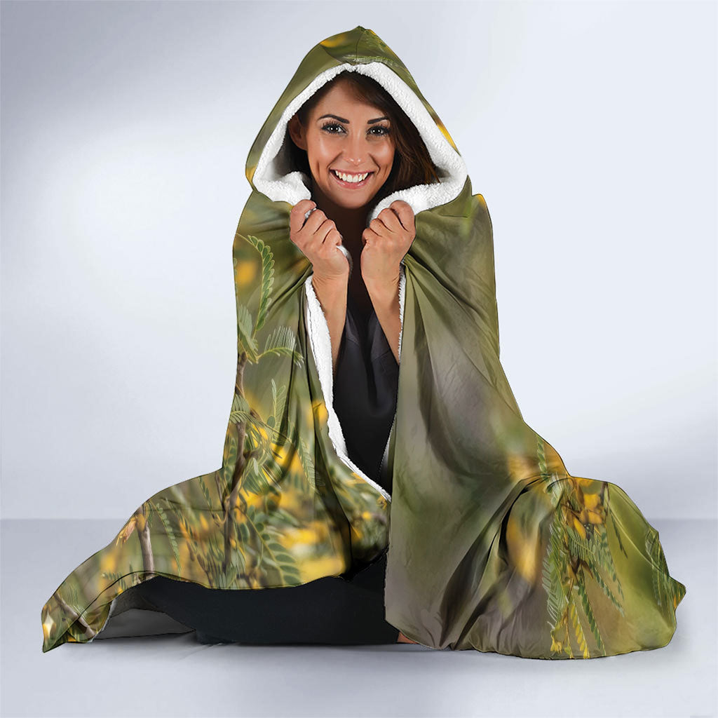 New Zealand Kaka Bird Hooded Blanket Kowhai Flower Landscape Style LT22 - Polynesian Pride