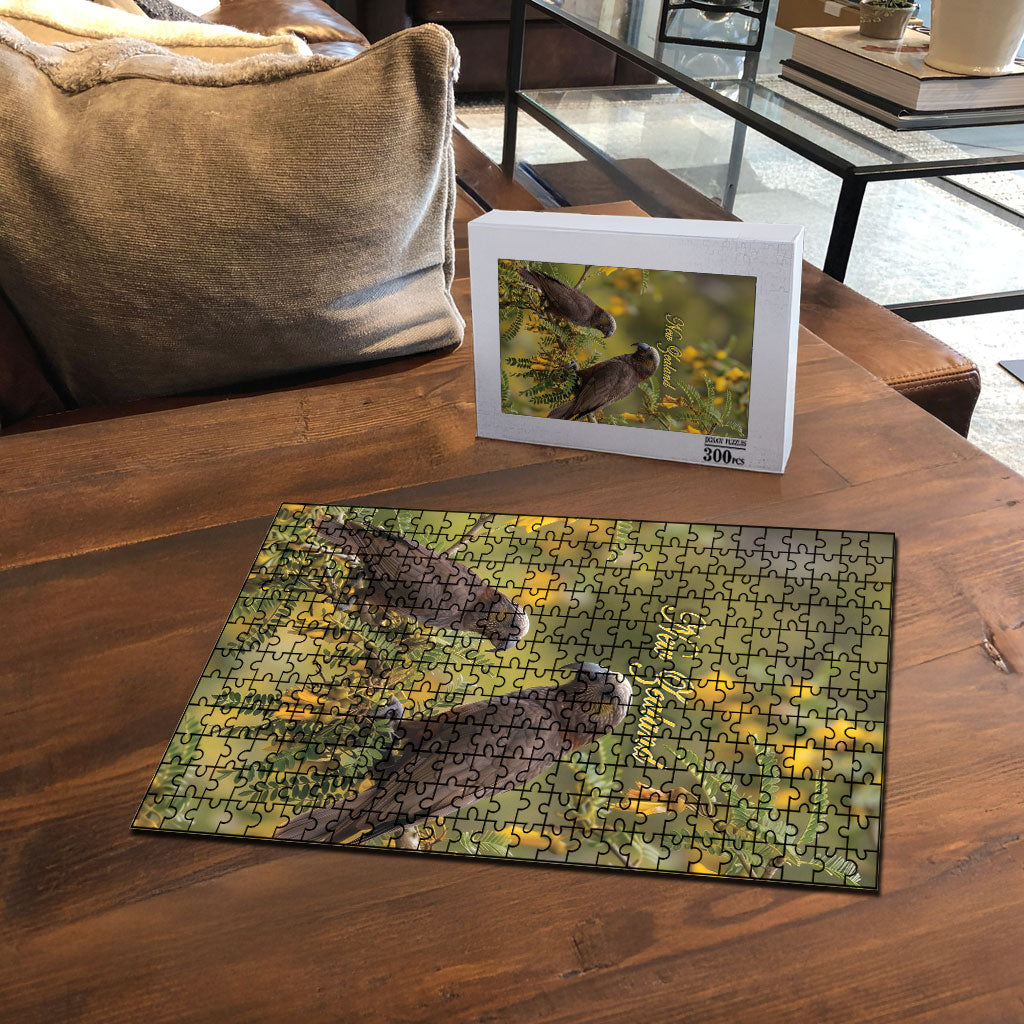 New Zealand Kaka Bird Puzzle Kowhai Flower Landscape Style LT22 - Polynesian Pride