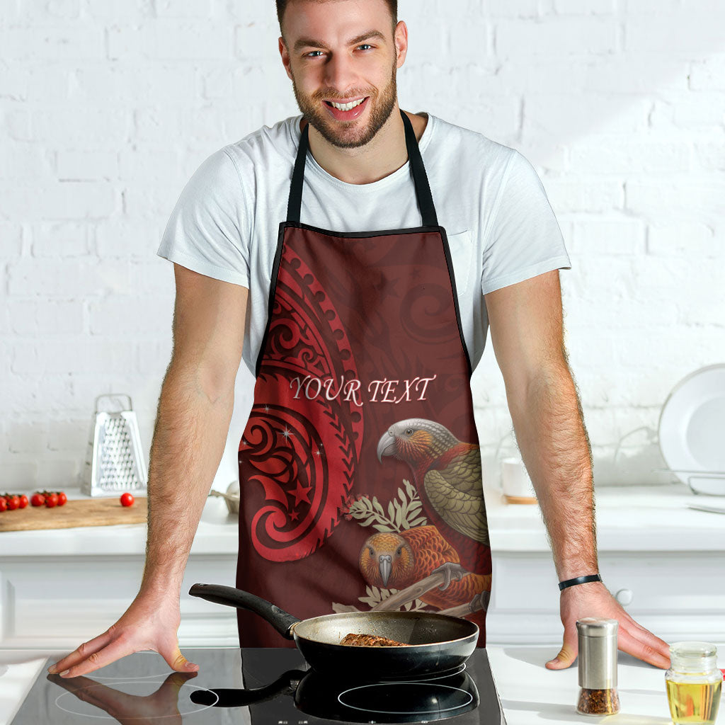 New Zealand Kaka Bird Personalised Apron Pohutukawa Matariki Maori Pattern