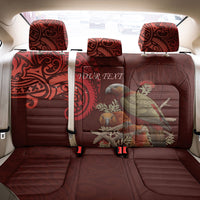 New Zealand Kaka Bird Personalised Back Car Seat Cover Pohutukawa Matariki Maori Pattern LT22 - Polynesian Pride