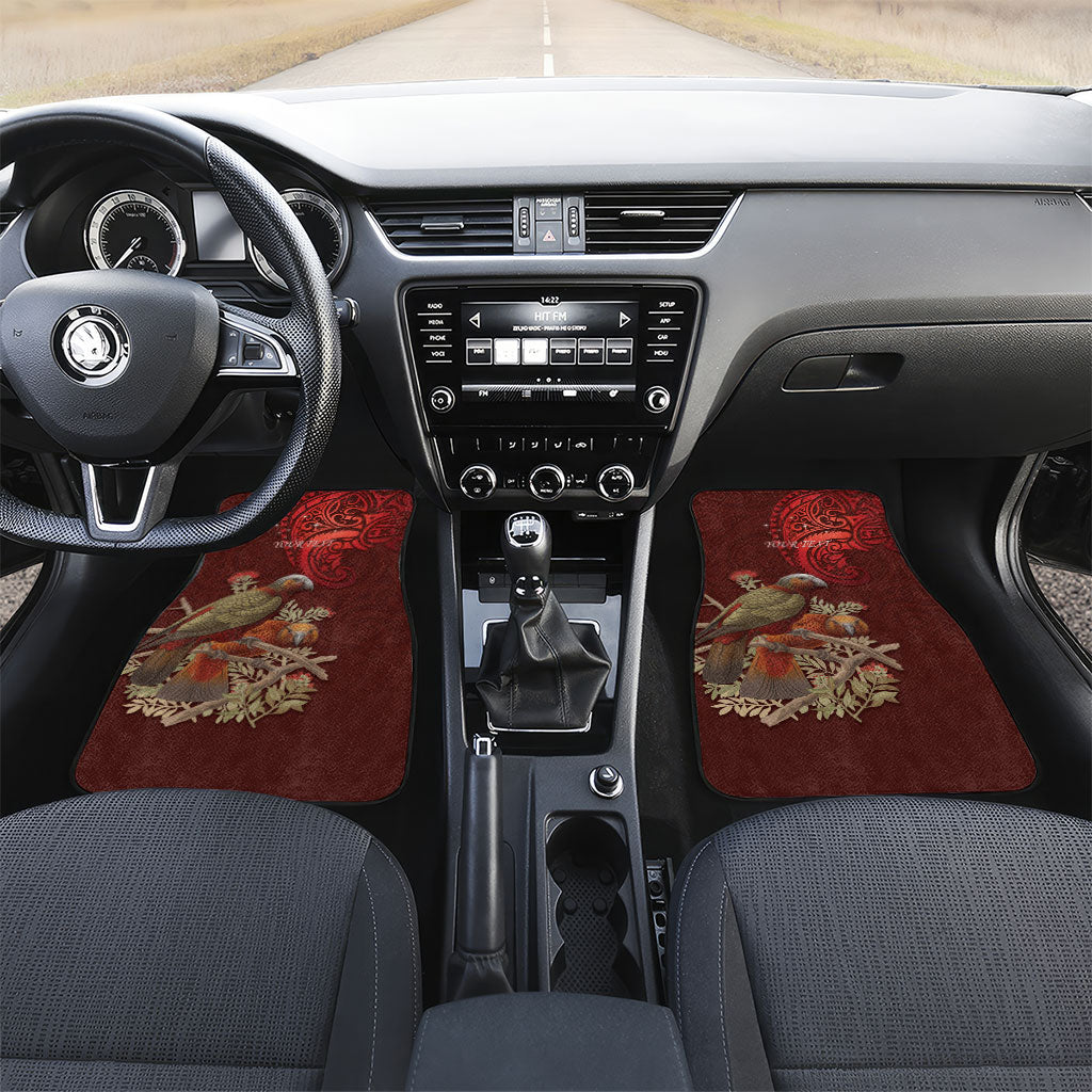 New Zealand Kaka Bird Personalised Car Mats Pohutukawa Matariki Maori Pattern