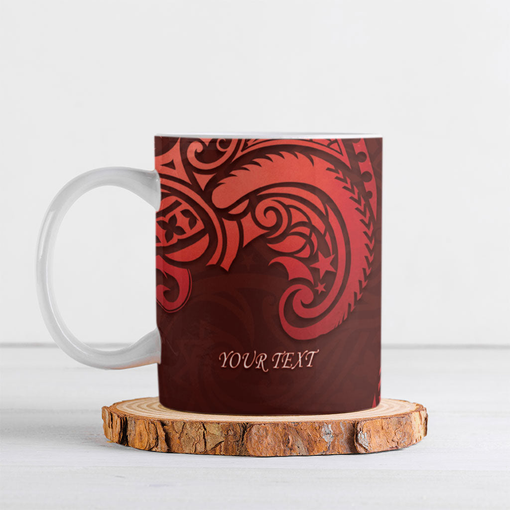New Zealand Kaka Bird Personalised Ceramic Mug Pohutukawa Matariki Maori Pattern