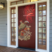 New Zealand Kaka Bird Personalised Door Cover Pohutukawa Matariki Maori Pattern LT22 - Polynesian Pride