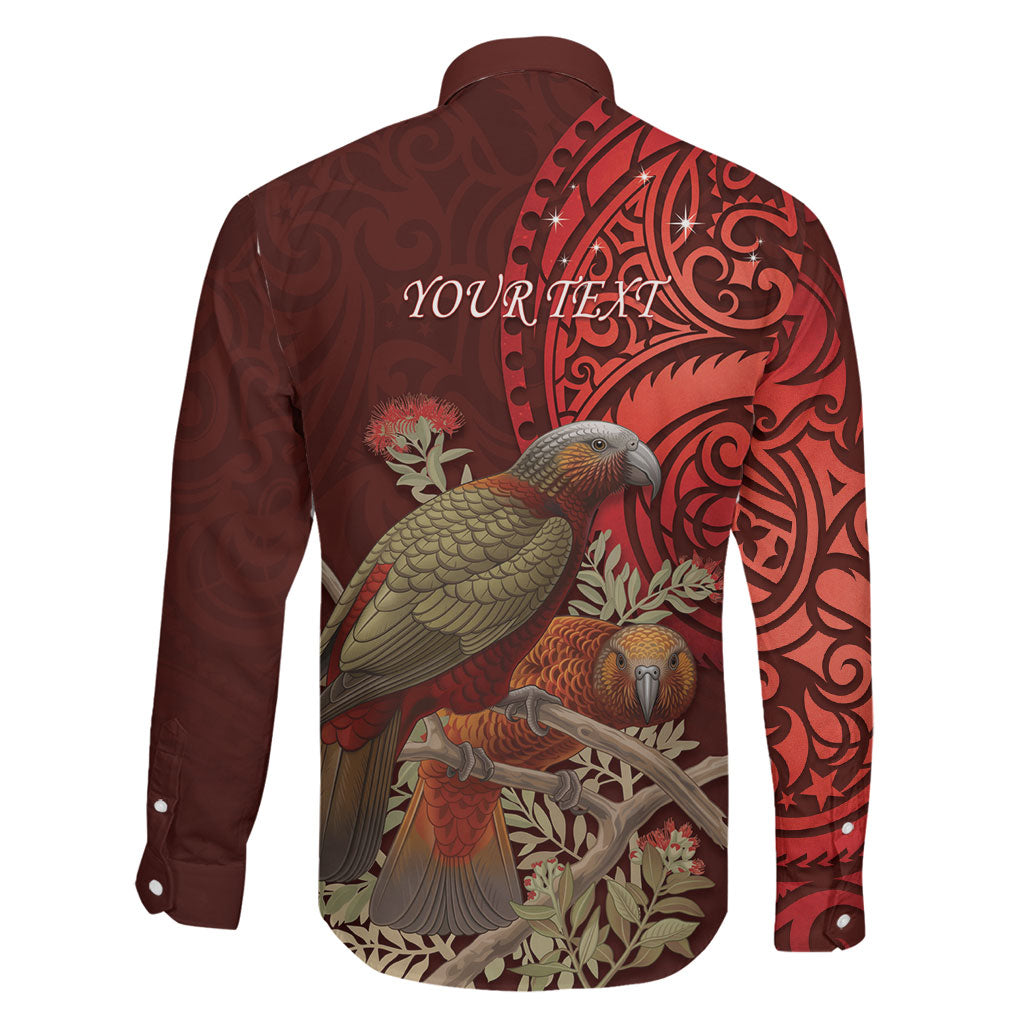 New Zealand Kaka Bird Personalised Family Matching Off Shoulder Short Dress and Hawaiian Shirt Pohutukawa Matariki Maori Pattern