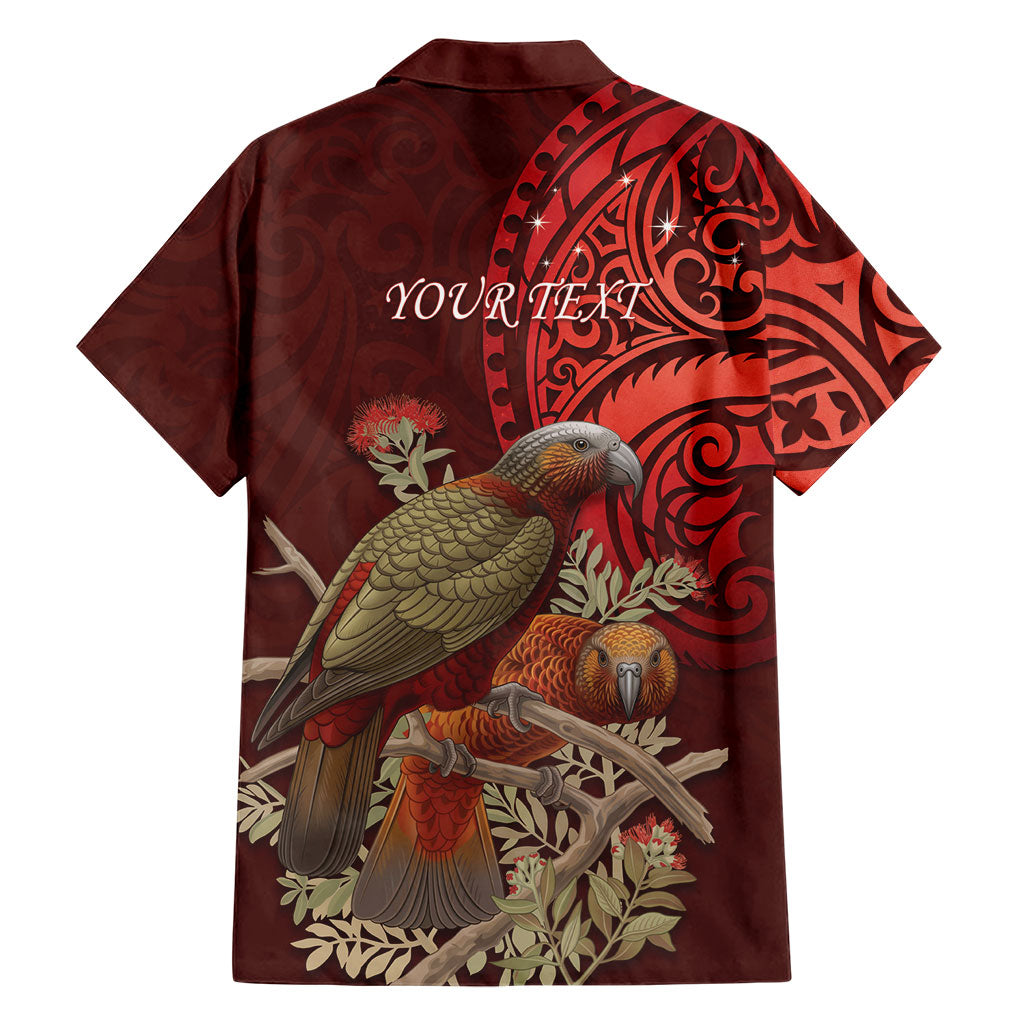 New Zealand Kaka Bird Personalised Family Matching Puletasi and Hawaiian Shirt Pohutukawa Matariki Maori Pattern