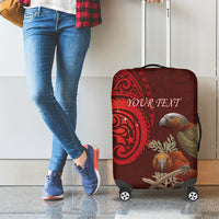 New Zealand Kaka Bird Personalised Luggage Cover Pohutukawa Matariki Maori Pattern LT22 - Polynesian Pride