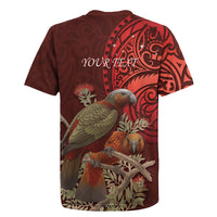 New Zealand Kaka Bird Personalised Rugby Jersey Pohutukawa Matariki Maori Pattern