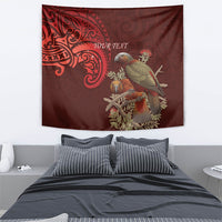 New Zealand Kaka Bird Personalised Tapestry Pohutukawa Matariki Maori Pattern LT22 - Polynesian Pride