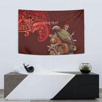 New Zealand Kaka Bird Personalised Tapestry Pohutukawa Matariki Maori Pattern LT22 - Polynesian Pride