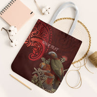 New Zealand Kaka Bird Personalised Tote Bag Pohutukawa Matariki Maori Pattern