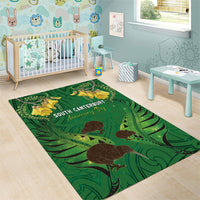 South Canterbury Anniversary Day Area Rug Kiwi Kowhai Silver Fern Maori Pattern LT22 - Polynesian Pride