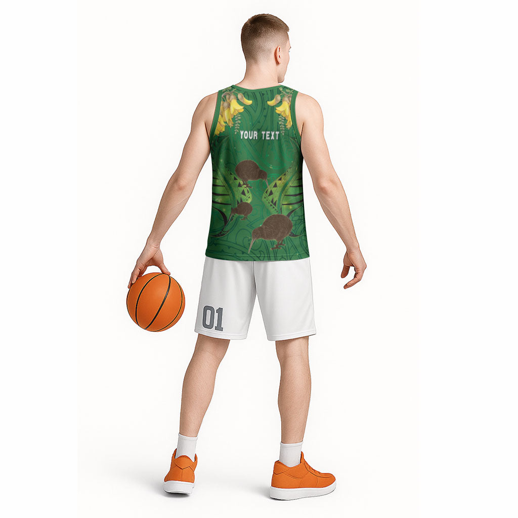 Personalised South Canterbury Anniversary Day Basketball Jersey Kiwi Kowhai Silver Fern Maori Pattern LT22 - Polynesian Pride