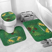 South Canterbury Anniversary Day Bathroom Set Kiwi Kowhai Silver Fern Maori Pattern LT22 Mat Set Only (3 pcs) One Size Green - Polynesian Pride