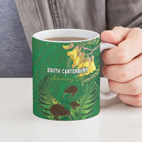 Personalised South Canterbury Anniversary Day Ceramic Mug Kiwi Kowhai Silver Fern Maori Pattern LT22 - Polynesian Pride