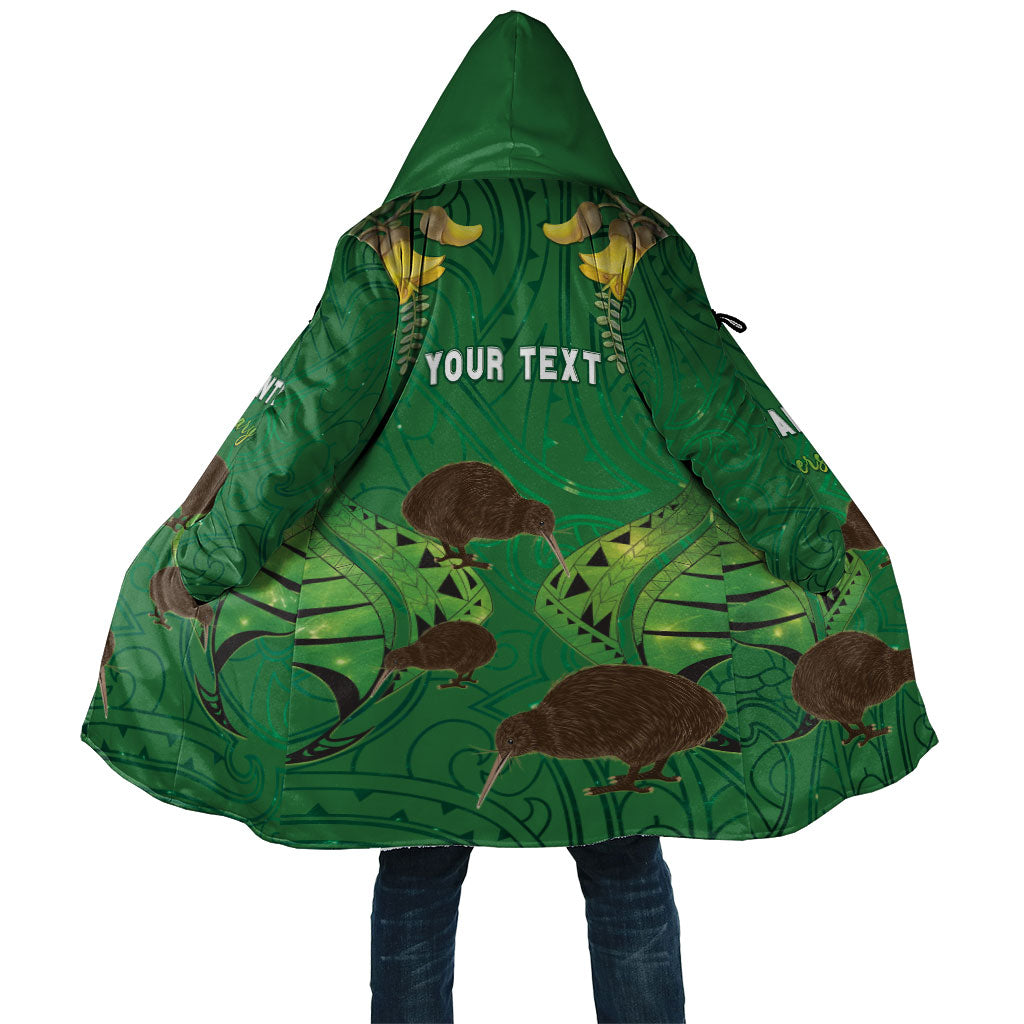 Personalised South Canterbury Anniversary Day Cloak Kiwi Kowhai Silver Fern Maori Pattern LT22 Unisex Green - Polynesian Pride
