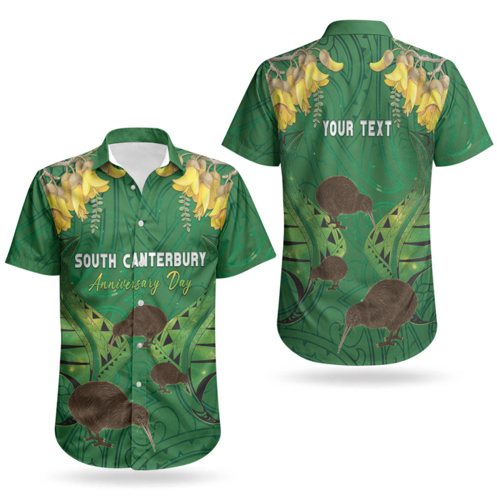 Personalised South Canterbury Anniversary Day Couples Matching Tank Maxi Dress and Hawaiian Shirt Kiwi Kowhai Silver Fern Maori Pattern LT22 - Polynesian Pride
